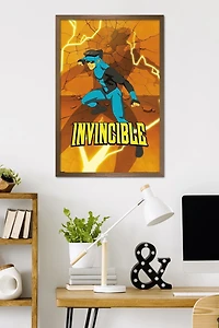 Invincible: Season 3 - Blue Suit Teaser One Sheet Wall Poster, 22.375" x 34" Framed