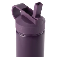 Thyme & Table 26 oz Water Bottle with Straw Lid, Purple with Moon Gold Charm