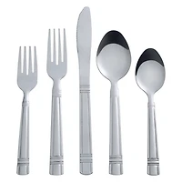 Ensemble de couverts en acier inoxydable pour adultes Elena de Mainstays, 49 pièces, avec plateau de rangement, argent, pour 8 personnes