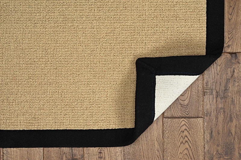 Tapis d'appoint Athena sisal et noir de 1 pi 10 po x 2 pi 10 po