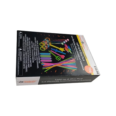 Way to celebrate 108PK Light up & Glow Pack Set for Halloween Party Funny, Bâtons lumineux, connecteurs, LED