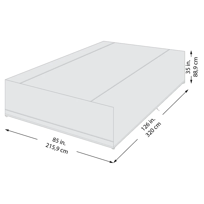 Mainstays 126" x 85" x 35" Black Large Universal Rectangular Patio Furniture Cover With Buckle Closures