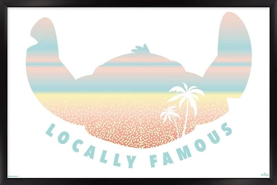 Disney Lilo and Stitch: Beach Vibes - Locally Famous Wall Poster, 14.725" x 22.375" Framed