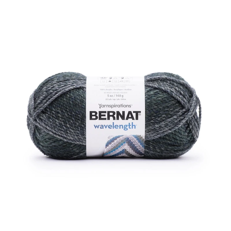 Bernat® Fil Longueur d'Onde™, Acrylique #5 Volumineux, 5oz/140g, 223 Yards Fil de phase multicolore unique