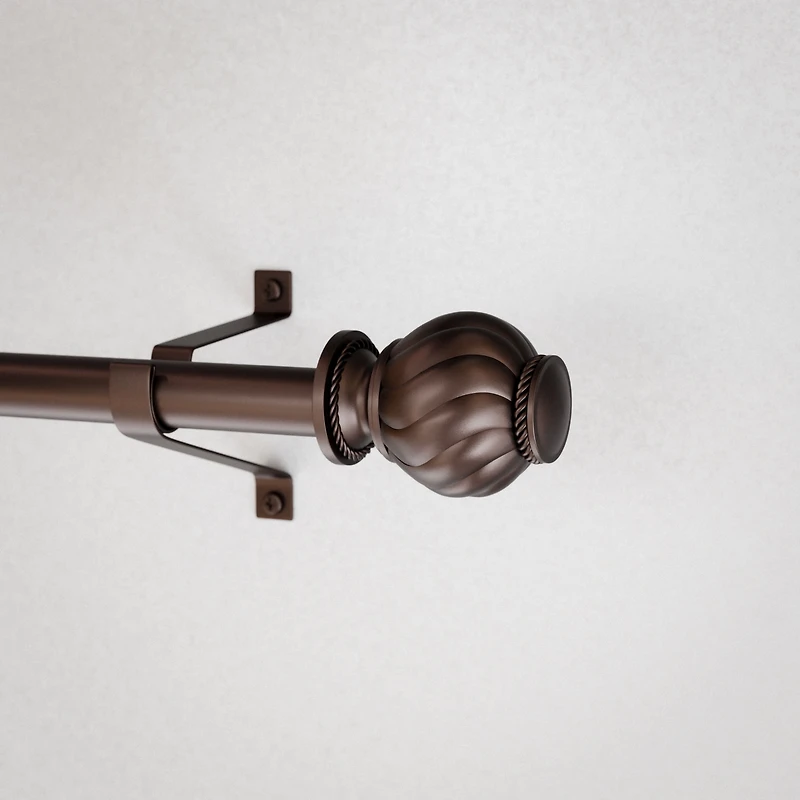 Mainstays 3/4" Bronze Marengo Knob Adjustable Single Curtain Rod Set, 30"-84"