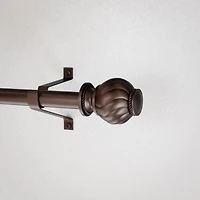 Mainstays 3/4" Bronze Marengo Knob Adjustable Single Curtain Rod Set, 30"-84"