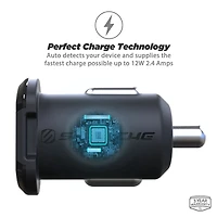 Adaptateur de prise allume-cigare USB mobile 12 W à port unique Scosche USBC121MSG Revolt