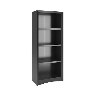 CorLiving Quadra Engineered Wood 4-Tier Adult Bookcase with 3 Adjustable Shelves