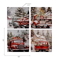 Toile Murale Assortie (Camion Avec Cadeaux) - Lot De 4