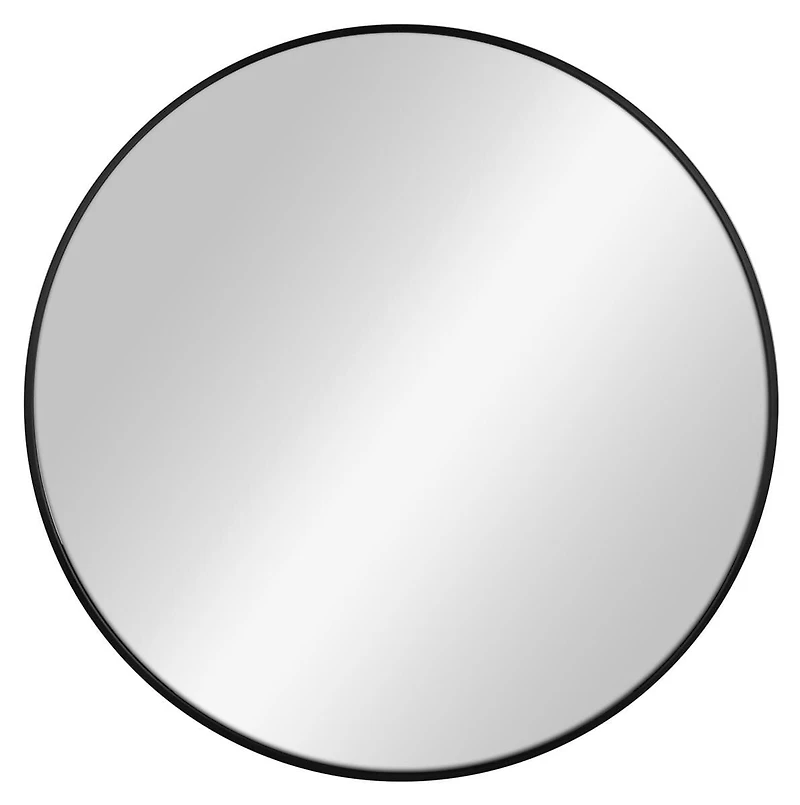 Hometrends miroir rond décoratif en aluminium, 30" de diamètre, noire brossée, Miroir décoratif