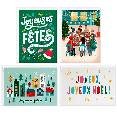 Boîte de cartes de Noël en français, Image Arts, assortiment de motifs aux couleurs vives, paquet de 20 cartes