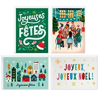 Boîte de cartes de Noël en français, Image Arts, assortiment de motifs aux couleurs vives, paquet de 20 cartes
