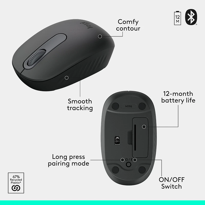 Ensemble souris et clavier sans fil Bluetooth Logitech MK250