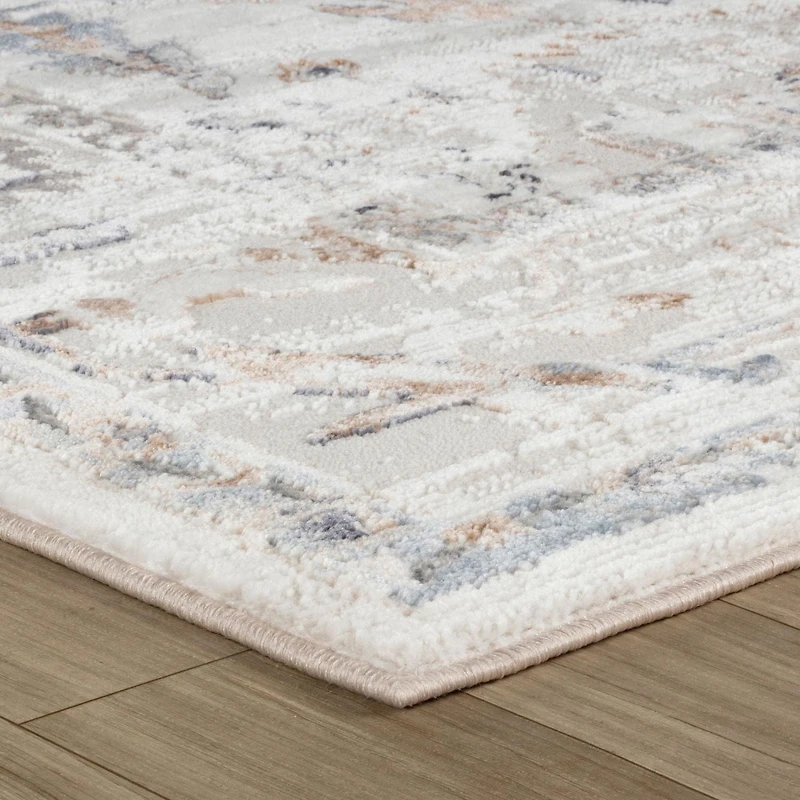 Tapis d'interieur scandinave Atlas Rug Branch, beige ivoire, effet vieilli - Salon, chambre