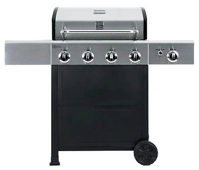 Kenmore - 4 Burner Gas Grill Plus Side Burner - Black with Stainless Steel Lid