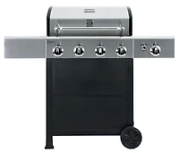 Kenmore - 4 Burner Gas Grill Plus Side Burner - Black with Stainless Steel Lid