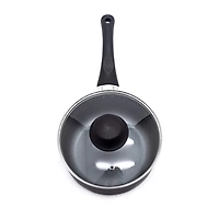 Starbasix 2.3Qt Non-Stick Saucepan with Lid, Pressed Aluminum, Dishwasher Safe, Oven Safe, PFOA Free, Black, Non-stick coating