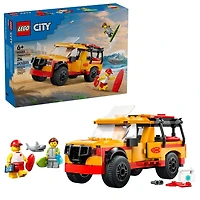 LEGO City Lifeguard Beach Rescue Truck Toy - Building Toy for Kids, Boys and Girls, Ages 6+ - Includes 2 Minifigures, Shark Toy - Gift for Beach-Loving Kids - 60453, Includes 214 Pieces, Ages 6+