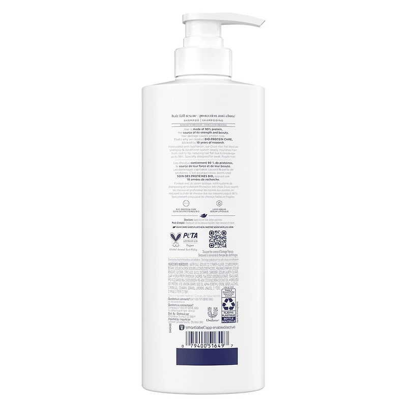 Dove Hair Fall Rescue Shampoo for Fragile Hair, with Liquid Bio-Protein Care
