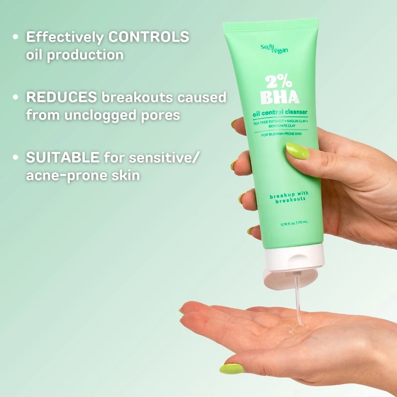 SoloVegan 2% BHA Oil Control Gel Cleanser