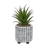 hometrends Gwinnett Faux Succulent in Chevron Pot