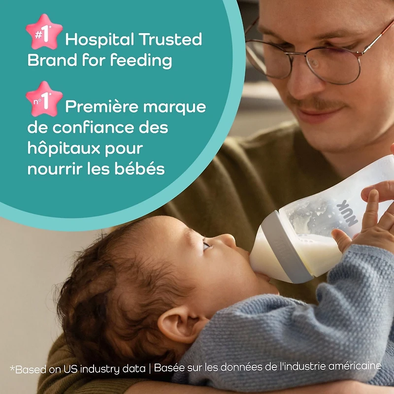 Biberon à débit moyen NUK Match parfait, 240 mL (8 oz) 1 unité