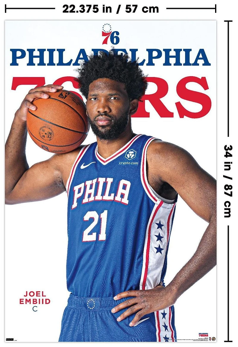 NBA Philadelphia 76ers - Joel Embiid Feature Series 23 Wall Poster, 22.375" x 34"