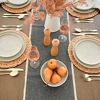 Fabstyles Chemin de table Bali 100 % coton – Lavable en machine au quotidien, chemin de table épais 35,6 x 182,9 cm pour table de salle à manger