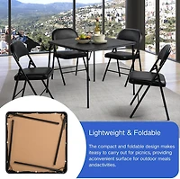 Ensemble bureau pliant et chaise pivotante ergonomique pour enfants Homy Casa, hauteur d'assise réglable, table de jeu avec plateau en PVC souple, bureau noir