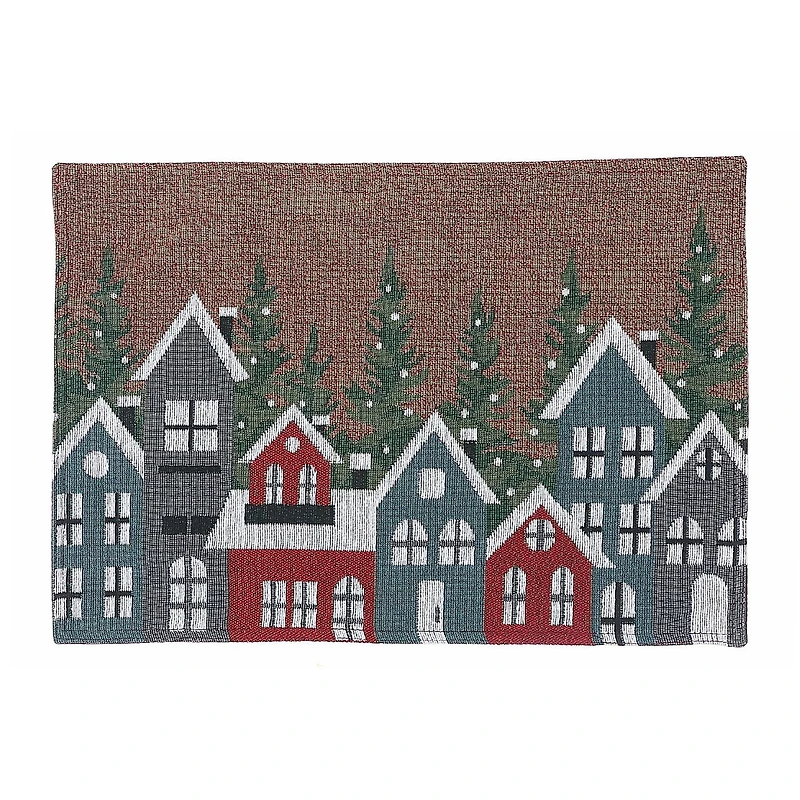 Tapestry Placemat (Winter Village) (13 X 18) - Ensemble De 12