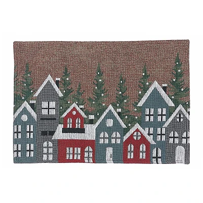 Tapestry Placemat (Winter Village) (13 X 18) - Ensemble De 12