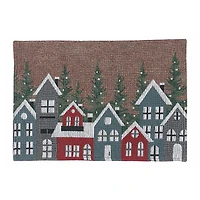 Tapestry Placemat (Winter Village) (13 X 18) - Ensemble De 12