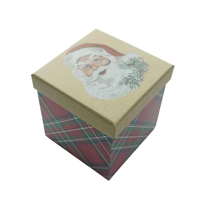 Holiday Time 4" x 4" x 4" Christmas  Box  4 IN SANT KRAFT BOX