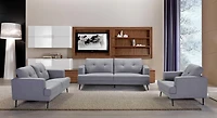 Topline Home Furnishings 3-piece Grey Upholstery Set: Sofa, Loveseat, & Chair