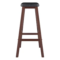 Winsome Mona Cushion Saddle Seat Bar Stool, Black & Walnut - 94069