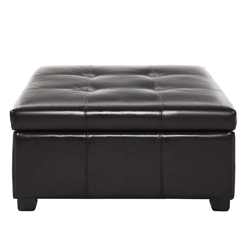 Table basse carrée ottomane Noble House 87 cm (34,25 po), chocolat