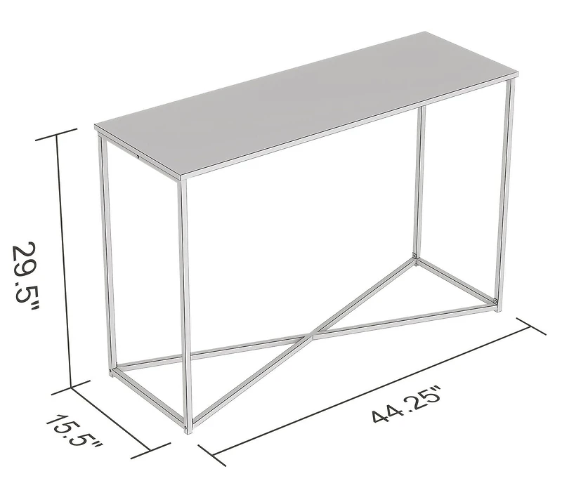 Safdie & Co. Table Console 44L Bois Brun Récupéré Metal Noir X