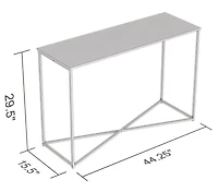 Safdie & Co. Table Console 44L Bois Brun Récupéré Metal Noir X