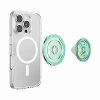 PopSockets PopGrip for MagSafe Round with Adapter Iridescent Turq