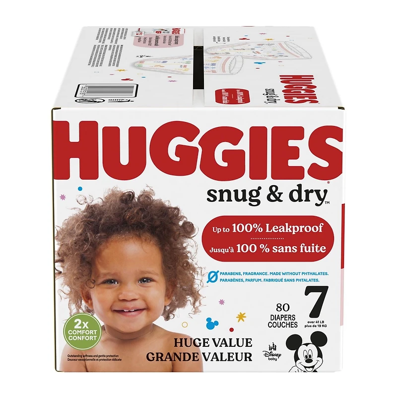 Couches HUGGIES Snug & Dry, Emballage Mega Colossal, Tailles: 1-8 Tailles: 1-8 | 200-74 Unités