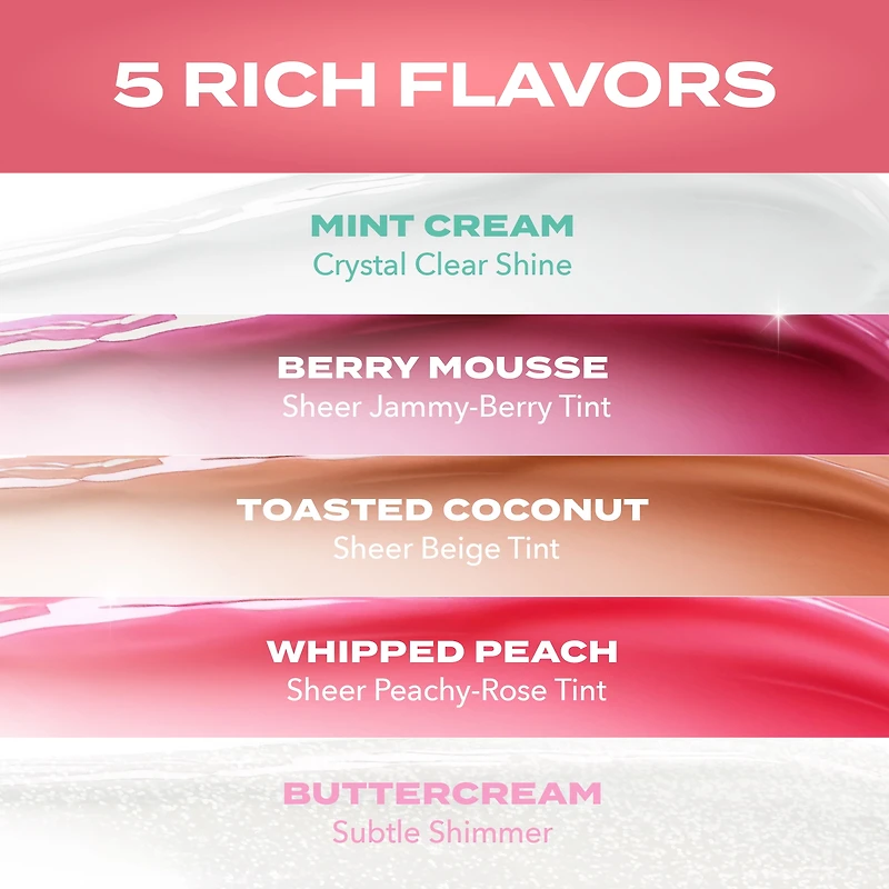 Hard Candy Lip Butter Glowy Balm, Pêche fouettée, teinte rose pêche transparente, brillance, hydratation