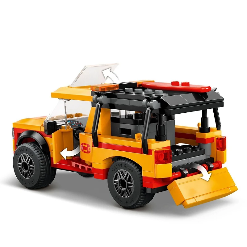 LEGO City Lifeguard Beach Rescue Truck Toy - Building Toy for Kids, Boys and Girls, Ages 6+ - Includes 2 Minifigures, Shark Toy - Gift for Beach-Loving Kids - 60453, Includes 214 Pieces, Ages 6+