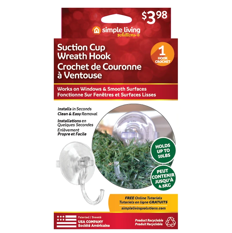 Simple Living Solu Suction Cup Wreathhk, SIMPLE LIVING SOLU SUCTION CUP WREATHHK
