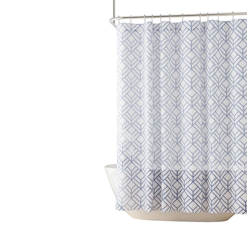 Hometrends Decorative Fabric Shower Curtain with Geometric Designs