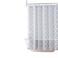 Hometrends Decorative Fabric Shower Curtain with Geometric Designs