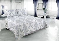 Marina Decoration Couvre-lit imprimé riche, couvre-lit ultra doux, parure de lit d'été avec taie d'oreiller matelassée, motif cachemire bleu jaune classique
