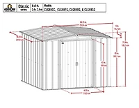 Arrow Classic Steel Storage Shed, 8x8, Flute Grey