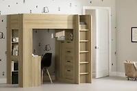 Lit mezzanine avec bureau de la collection Logik South Shore