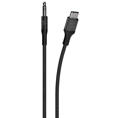 Scosche CAUXB4-SP 3.5mm AUX to USB-C Braided Audio Cable 4-ft, Android Audio cable