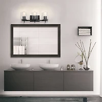 Ensemble pour salle de bain tout-en-un de 5 articles en de couleur noir mat